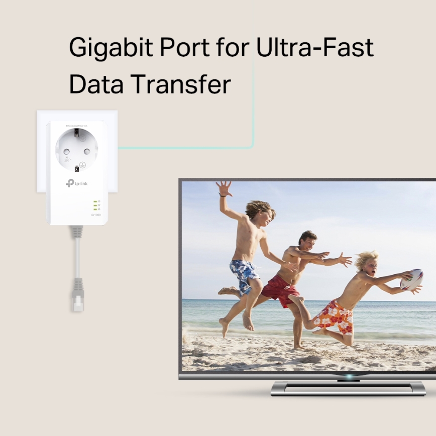 TP-Link - Kit Powerline Wi-Fi Gigabit con presa passante