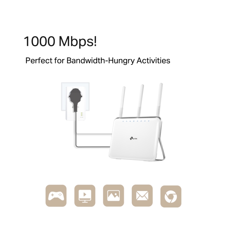 TP-Link - Kit Powerline Wi-Fi Gigabit con presa passante