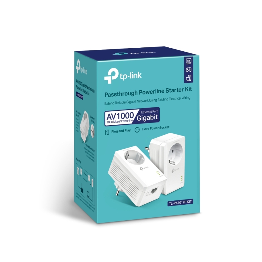 TP-Link - Kit Powerline Wi-Fi Gigabit con presa passante