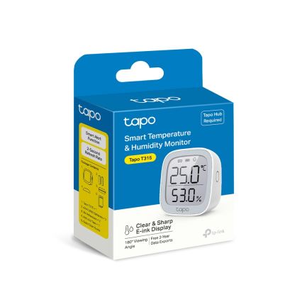TP-Link - Monitor intelligente per la misurazione di temperatura e umidità, alimentato da 2 batterie AAA, Wi-Fi