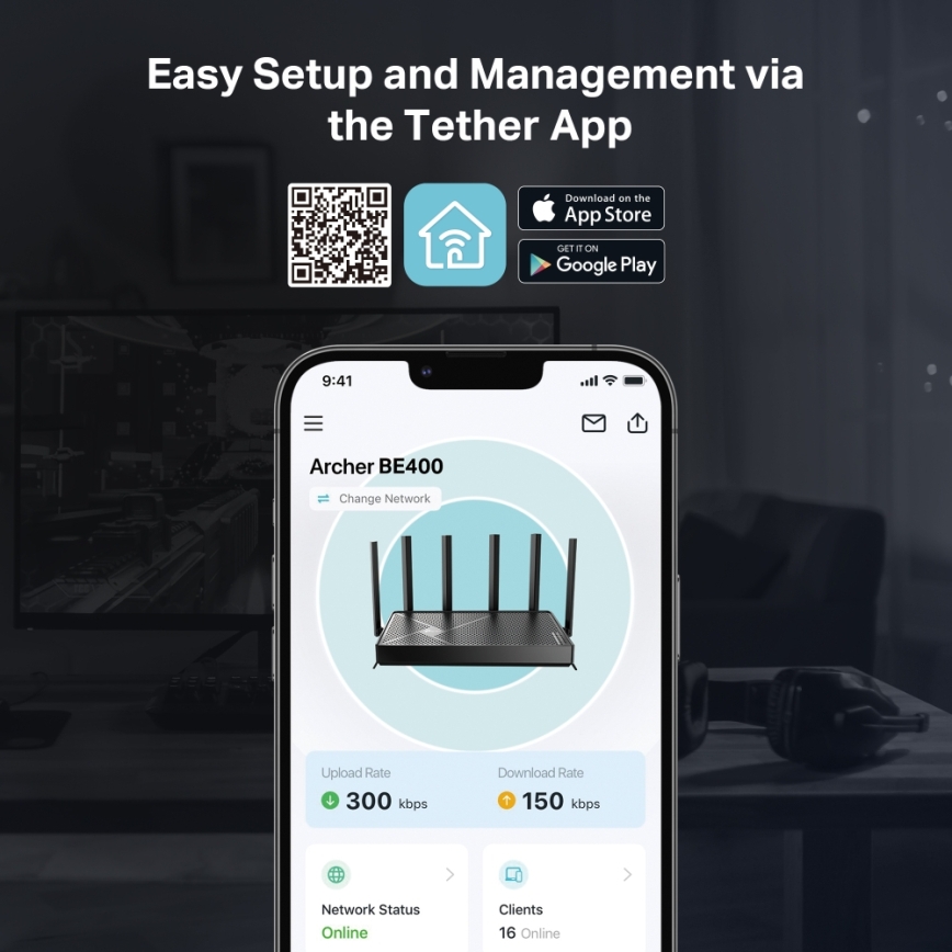 TP-Link - Router Archer BE400 Wi‑Fi 7 a doppia banda