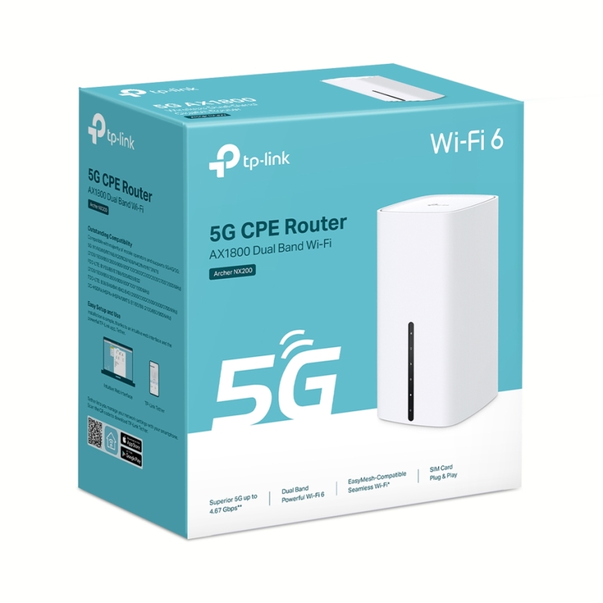 TP-Link - Router wireless 5G a doppia banda Gigabit Archer NX200 Wi-Fi