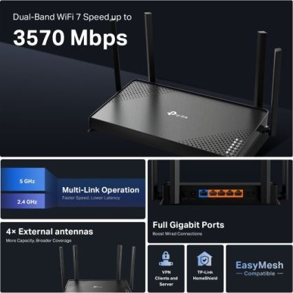 TP-Link - Router Wi‑Fi 7 a doppia banda