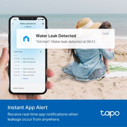 TP-Link - Sensore intelligente di perdite d'acqua, 2x AAA, Wi‑Fi