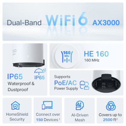 TP-Link - Sistema mesh per esterno e interno con Wi-Fi 6