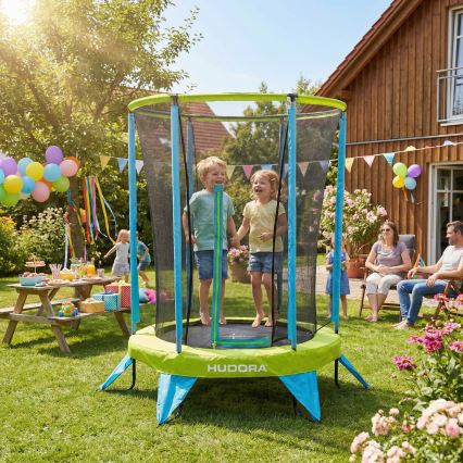 Trampolino per bambini Ø 140 cm, blu/verde