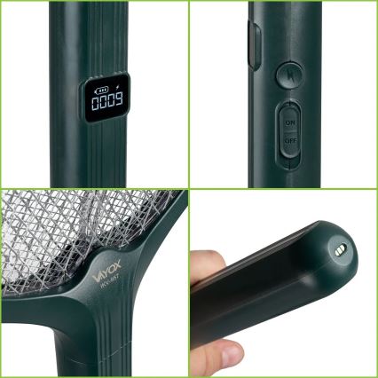 Trappola elettrica per insetti LED 2 in 1 con display LCD 1200 mAh/5V verde