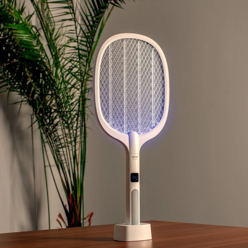Trappola elettrica per insetti LED 2 in 1 con display LCD 1200 mAh/5V bianco