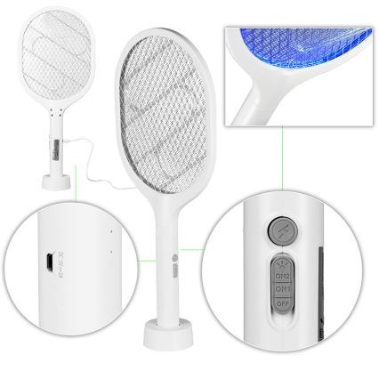 Trappola elettrica per insetti LED 2 in 1 800 mAh/5V