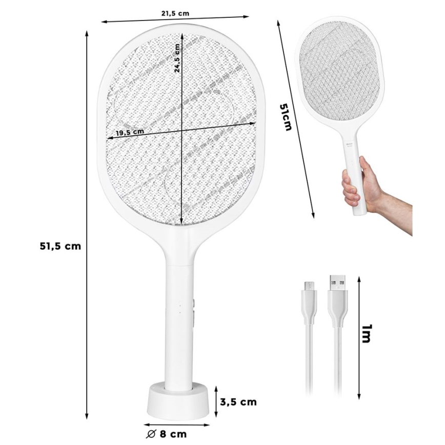 Trappola elettrica per insetti LED 2 in 1 800 mAh/5V