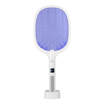 Trappola elettrica per insetti LED 2 in 1 con display LCD 1200 mAh/5V bianco