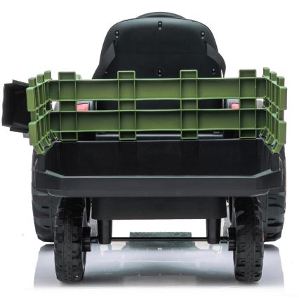 Trattore elettrico con rimorchio 2x30W/7000 mAh nero/verde + telecomando