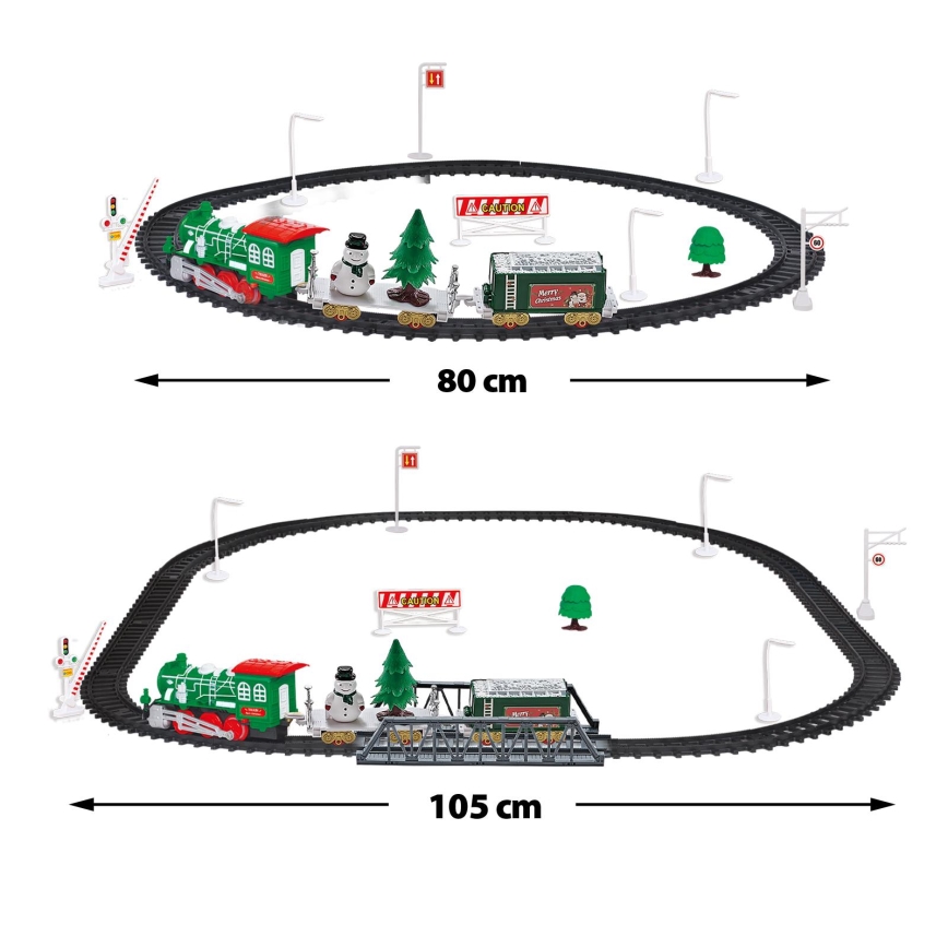 Trenino natalizio a LED, alimentazione 2xAA, bianco caldo