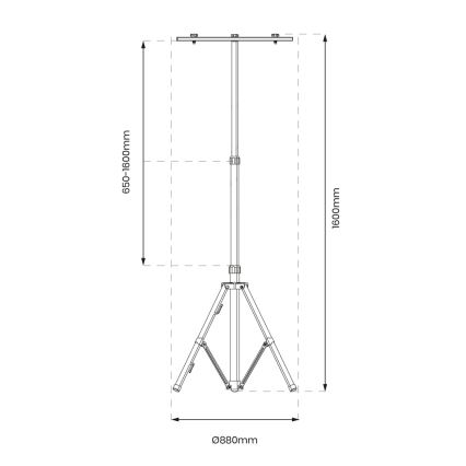 Treppiede per proiettori LED 1,6m