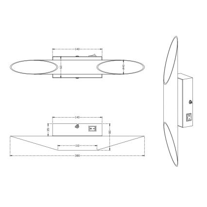 Trio - Applique LED BOLERO 2xLED/3,1W/230V CRI 90 rame