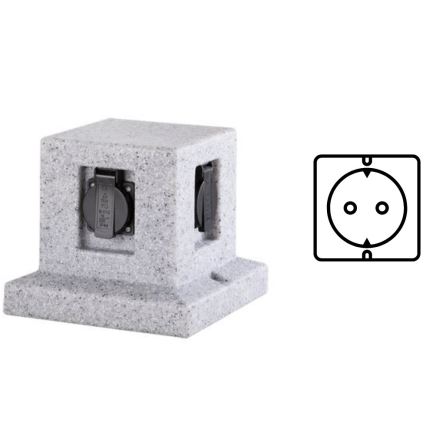 Trio - Colonna per prese da esterno con timer 4Z SCHUKO 230V IP44