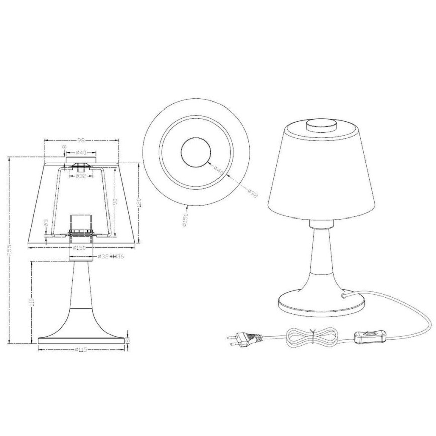 Trio - Lampada da tavolo LED MONTI 1xE14/3,5W/230V