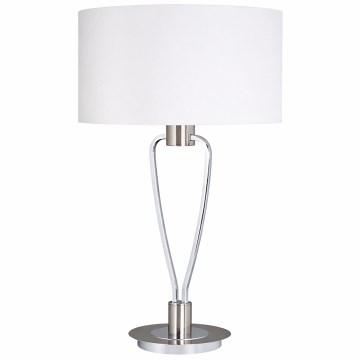 Trio - Lampada da tavolo PARIS 1xE27/60W/230V bianco/cromo lucido