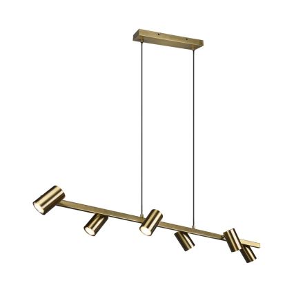 Trio - Lampadario a cavo MARLEY 6xGU10/35W/230V ottone