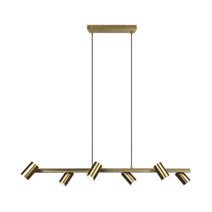 Trio - Lampadario a cavo MARLEY 6xGU10/35W/230V ottone