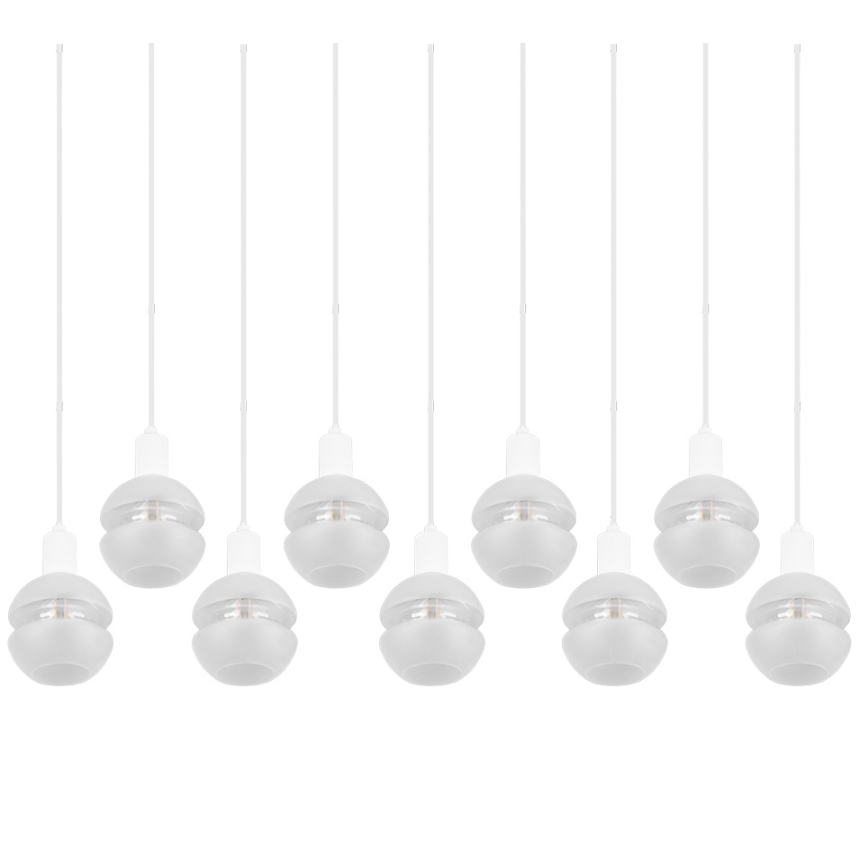 Trio - Lampadario a cavo MELA 9xE14/25W/230V bianco