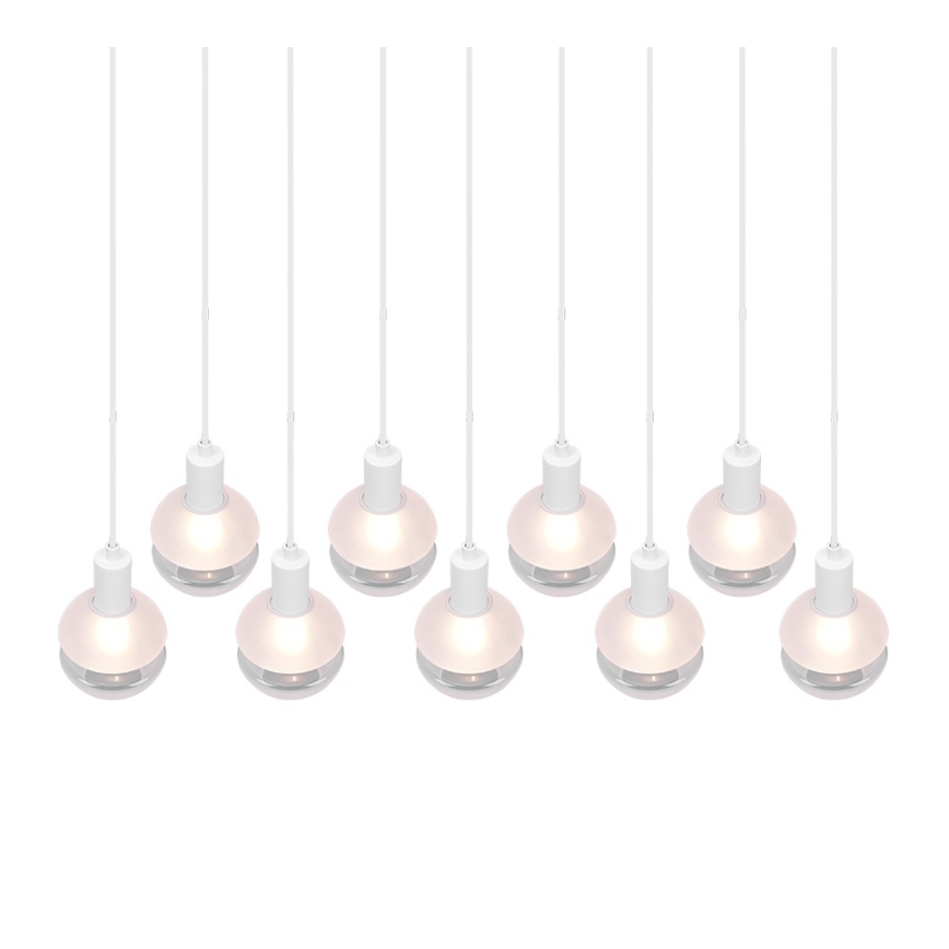 Trio - Lampadario a cavo MELA 9xE14/25W/230V bianco