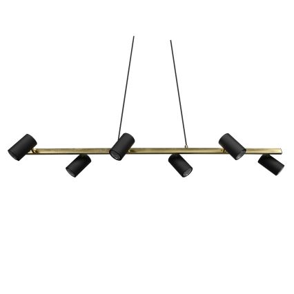 Trio - Lampadario a sospensione con cavo MARLEY 6xGU10/35W/230V nero/oro