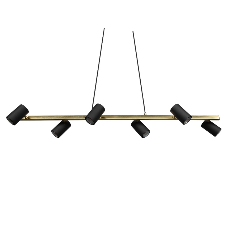Trio - Lampadario a sospensione con cavo MARLEY 6xGU10/35W/230V nero/oro