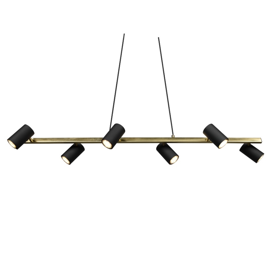 Trio - Lampadario a sospensione con cavo MARLEY 6xGU10/35W/230V nero/oro