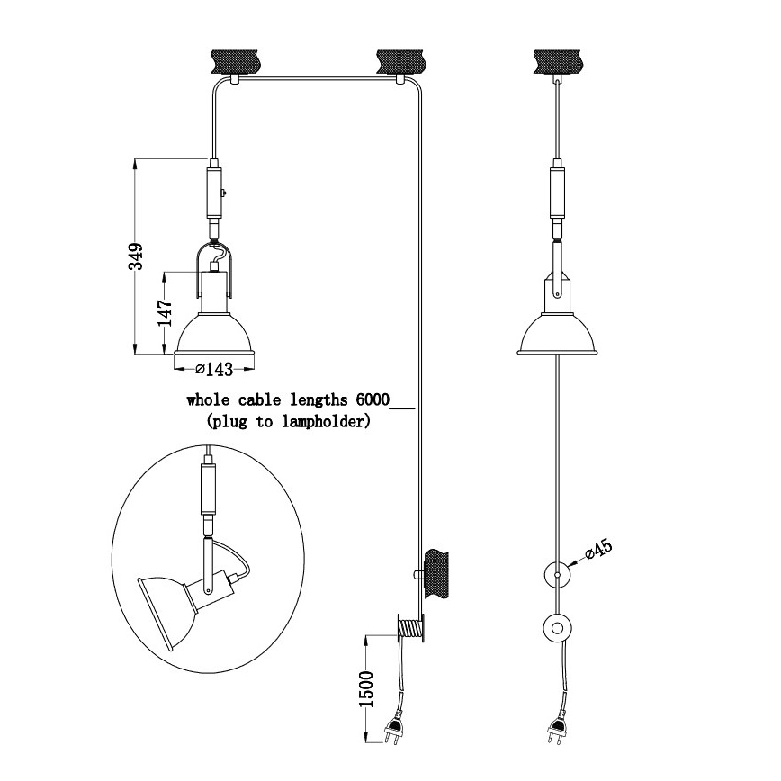 Trio - Lampadario a sospensione con filo DELIA 1xE14/28W/230V