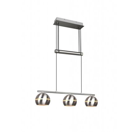 Trio - Lampadario a sospensione con filo FLETCHER 3xE14/40W/230V cromo opaco