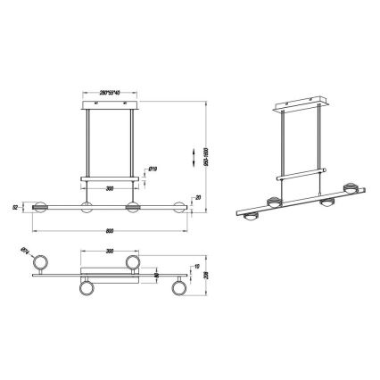 TRIO - Lampadario a sospensione con filo LENTIL 8xLED/2,3W/230V