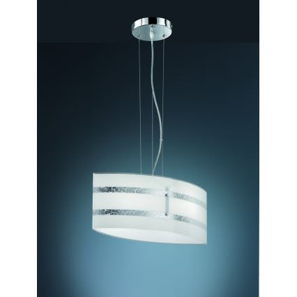 Trio - Lampadario a sospensione con filo NIKOSIA 2xE27/40W/230V argento