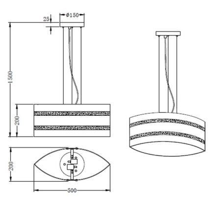 Trio - Lampadario a sospensione con filo NIKOSIA 2xE27/40W/230V argento