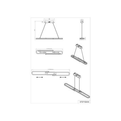 TRIO - Lampadario LED dimmerabile a sospensione con filo ROMULUS LED/26W/230V