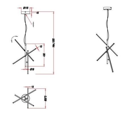 Trio - Lampadario LED Dimmerabile su corda TIRIAC 3xLED/7,5W/230V