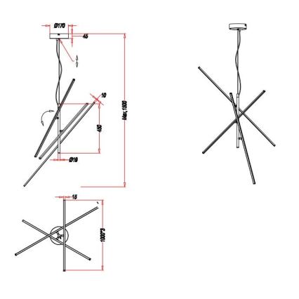 Trio - Lampadario LED Dimmerabile su corda TIRIAC 3xLED/8,5W/230V bianco