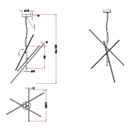 Trio - Lampadario LED Dimmerabile su corda TIRIAC 3xLED/8,5W/230V