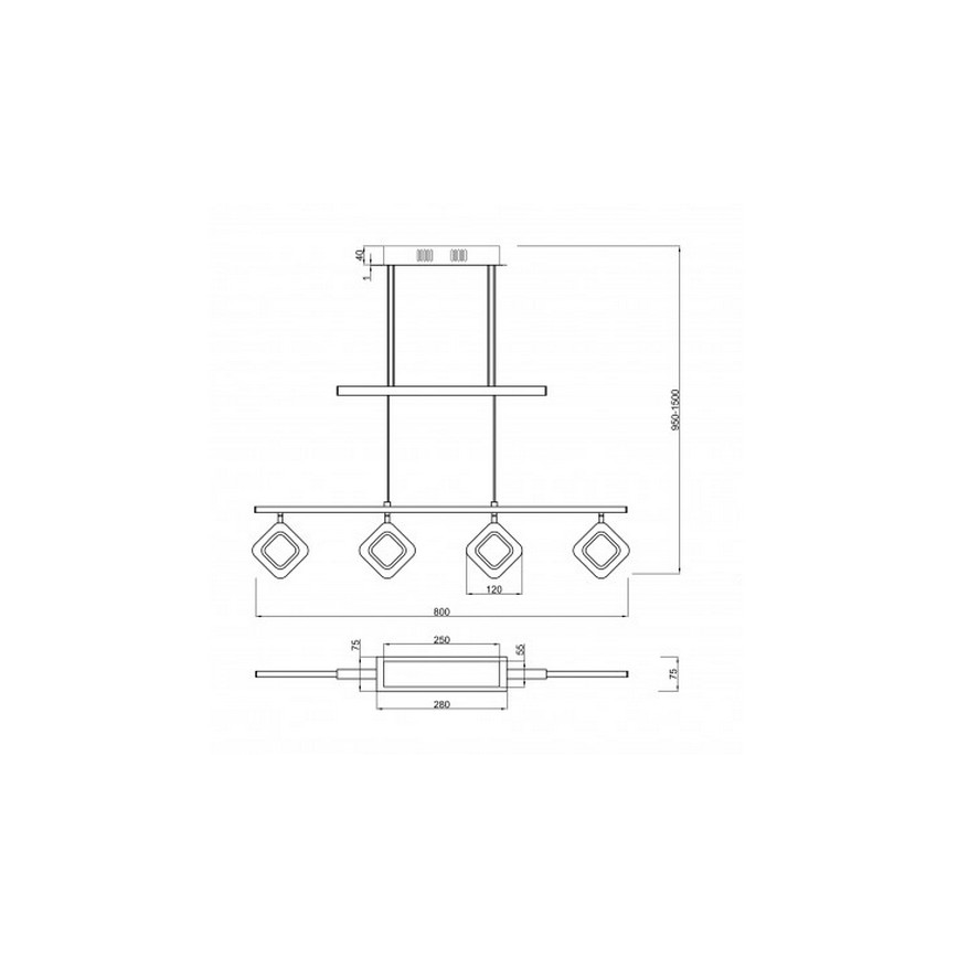 Trio - Lampadario LED su filo PARADOX 4xLED/4,3W/230V
