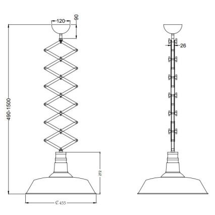 Trio - Lampadario regolabile DETROIT 1xE27/42W/230V