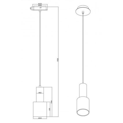 Trio - Lampadario su corda WAILER 1xGU10/5W/230V beige