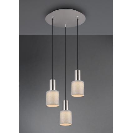 Trio - Lampadario su corda WAILER 3xGU10/5W/230V grigio