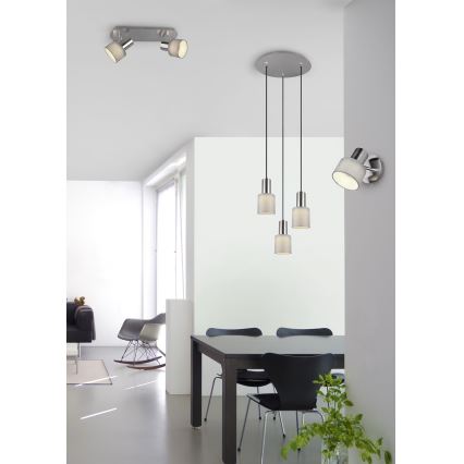 Trio - Lampadario su corda WAILER 3xGU10/5W/230V grigio