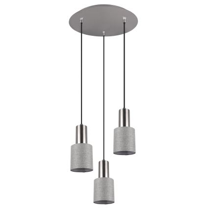 Trio - Lampadario su corda WAILER 3xGU10/5W/230V grigio