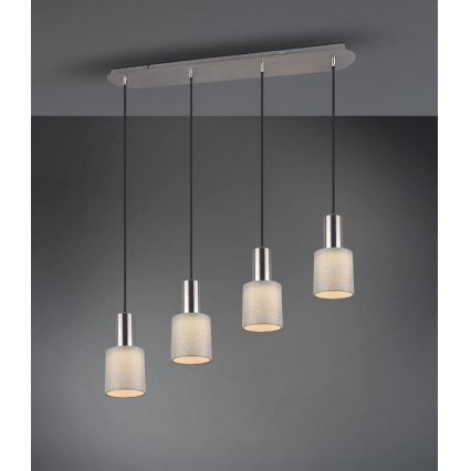 Trio - Lampadario su corda WAILER 4xGU10/5W/230V grigio