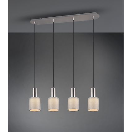 Trio - Lampadario su corda WAILER 4xGU10/5W/230V grigio