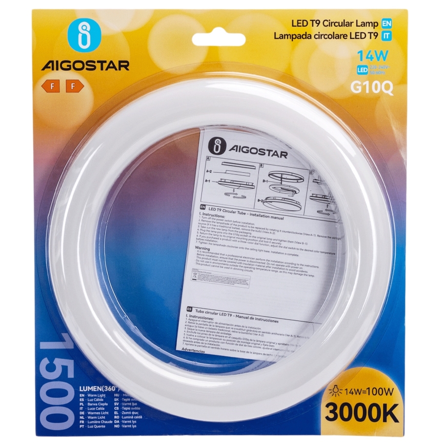 Tubo fluorescente LED G10q/14W/230V 3000K - Aigostar
