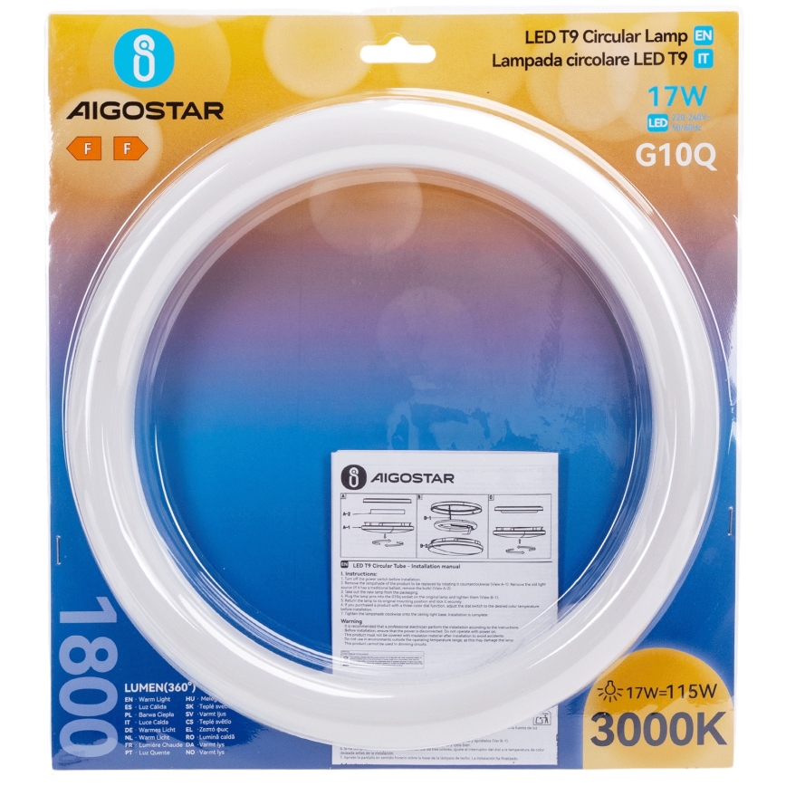 Tubo LED fluorescente G10q/17W/230V 3000K - Aigostar