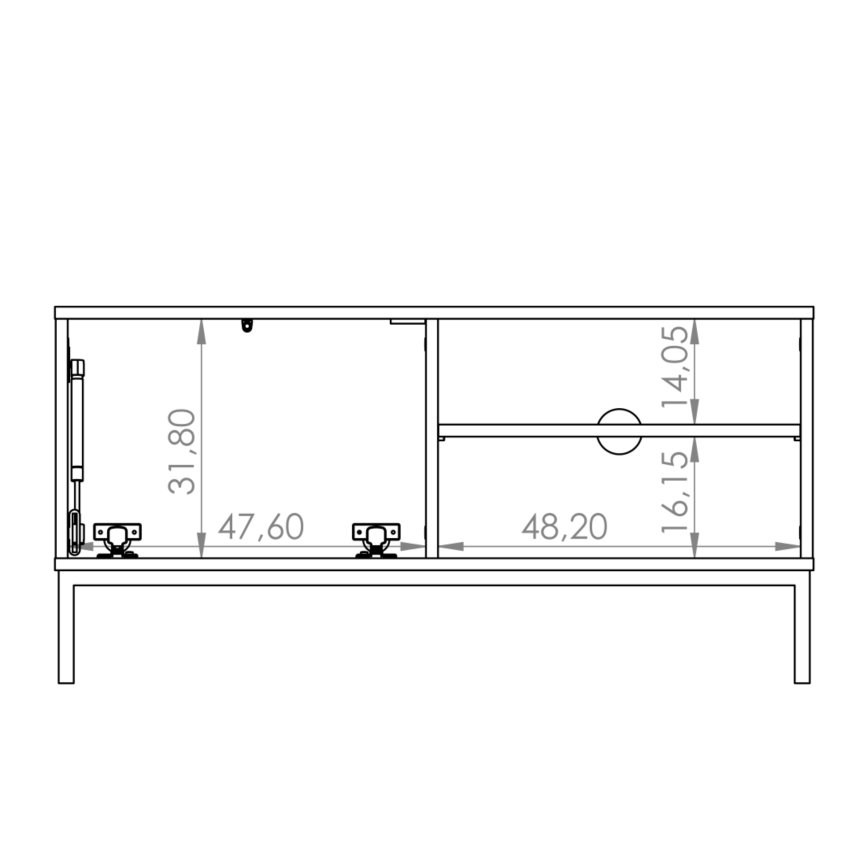 TV tavolo ERISTI 50x100,8 cm nero