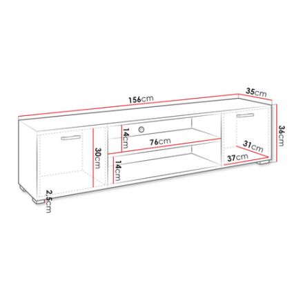TV tavolo GIMREN 36x156 cm bianco